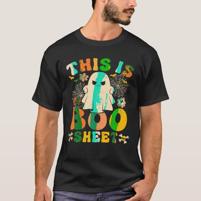 Camiseta Este É Um Hallowee Ghost Groovy Engraçado. (Frente)