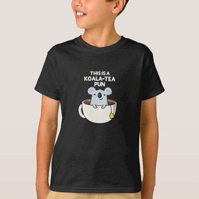 Camiseta Este É Um Koala-tea Pun Funny Koala Pun Dark BG (Frente)