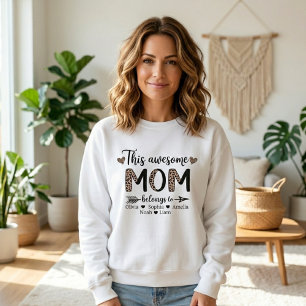 Camiseta Este Estilo de Mamãe Incrível e Leopardo em Negrit