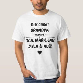 CAMISETA ESTE EXCELENTE GRANDPA PERTENCE À SOPHIA, MARK, JA