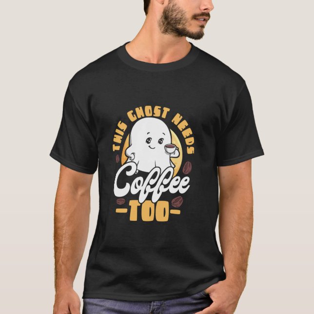 Camiseta Este Fantasma Precisa De Café Para Pumpkin Candy B (Frente)