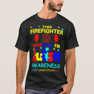 Camiseta Este Firefighter Veste Azul para Sensibilização