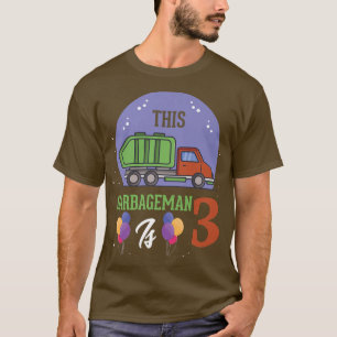 Camiseta Este Garbageman É o 3º Aniversário do Caminhão de