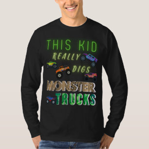 Camiseta Este Garoto Realmente Dura Caminhões Monstros
