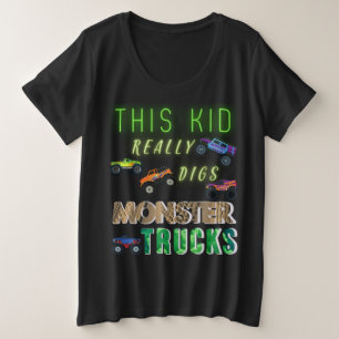 Camiseta Este Garoto Realmente Dura Caminhões Monstros