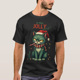 Camiseta Este Gato De Natal Engraçado Chega