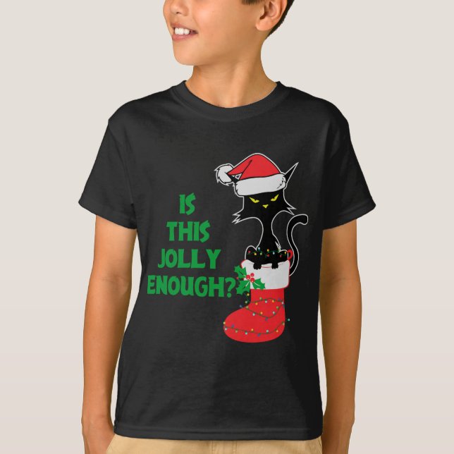 Camiseta Este Gato Engraçado é vermelho de Natal? (Frente)