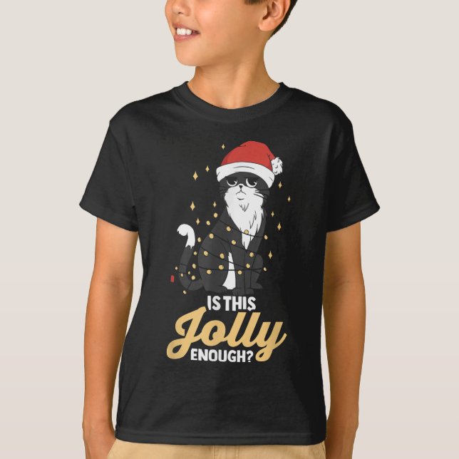 Camiseta Este gato preto é perfeito para o Natal? (Frente)