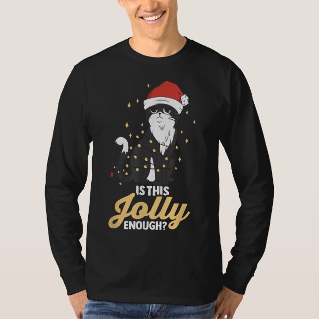 Camiseta Este gato preto é perfeito para o Natal? (Frente)