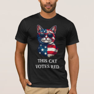 Camiseta Este Gato Vota Patriótico do Presidente Vermelho T