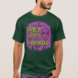 Camiseta Este Halloween só quero comer gatos e assistir Hor
