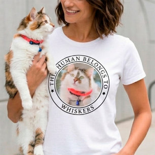 Camiseta Este Humano Pertence à Personalização de Gato com 