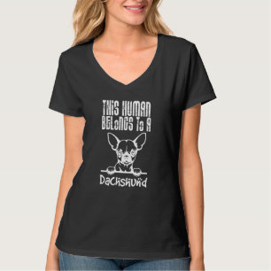 Camiseta Este Humano Pertence A Um Roupa Dachshund