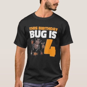 Camiseta Este Inseto De Aniversário É Crianças De 4 Anos In