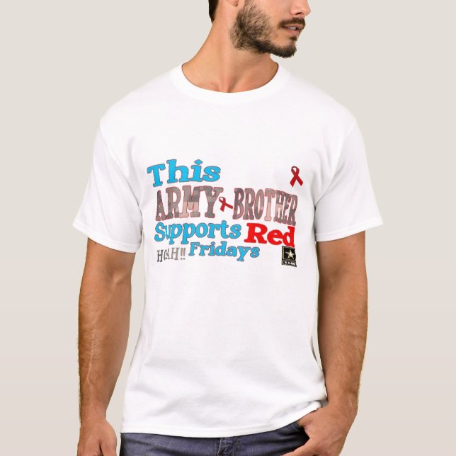 Camiseta Este irmão do EXÉRCITO veste o vermelho (Frente)