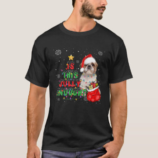 Camiseta Este Jolly Shih Tzu Dog Feliz Natal