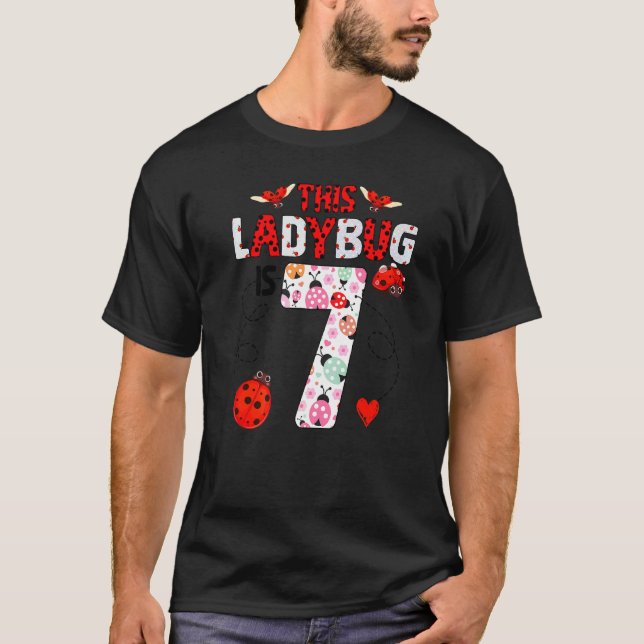 Camiseta Este Ladybug Tem 7 Anos De Idade, Tema De Ladybug (Frente)