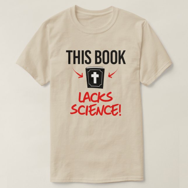 Camiseta Este livro carece de ciência (Frente do Design)