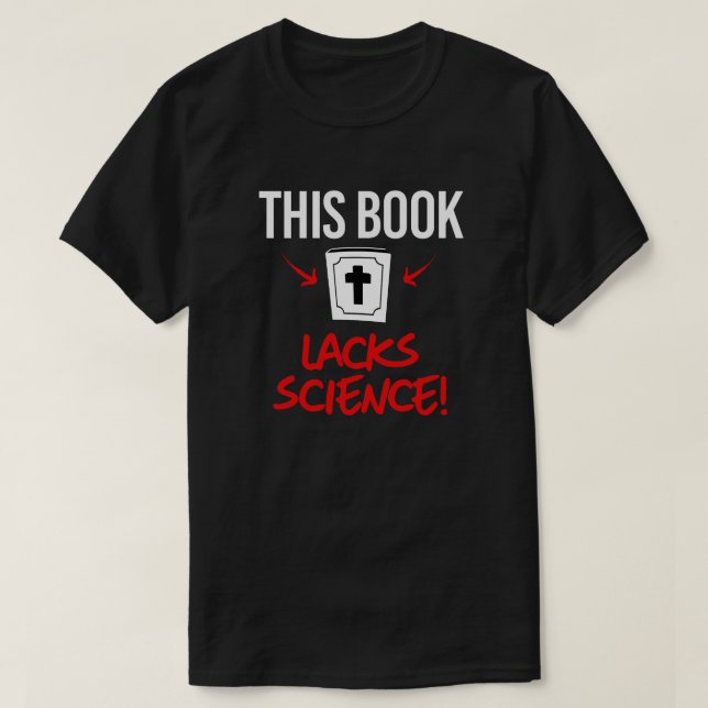 Camiseta Este livro carece de ciência (Frente do Design)