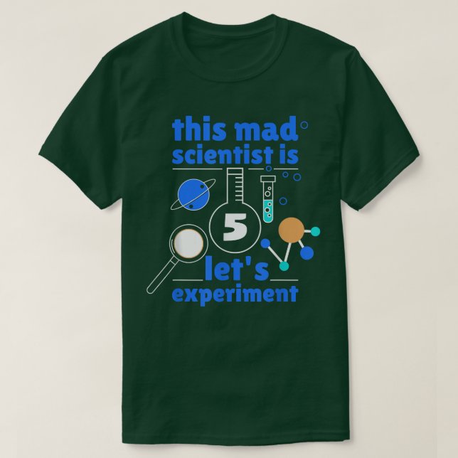 Camiseta Este Mad Scientist é 5 anos de quinta 5 (Frente do Design)