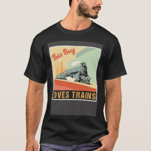 Camiseta Este Menino Adora Comboios Retro Vagão De Comboio