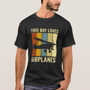 Camiseta Este Menino Ama Aviões Meninos Avião Biplano Crian
