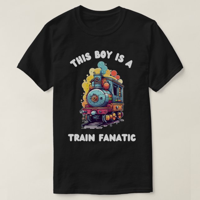 Camiseta Este menino é um comboio fanático (Frente do Design)