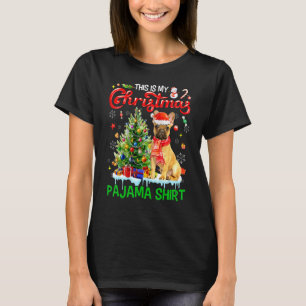 Camiseta Este Meu Natal Pajama O Buldogue Francês Scarf Sa
