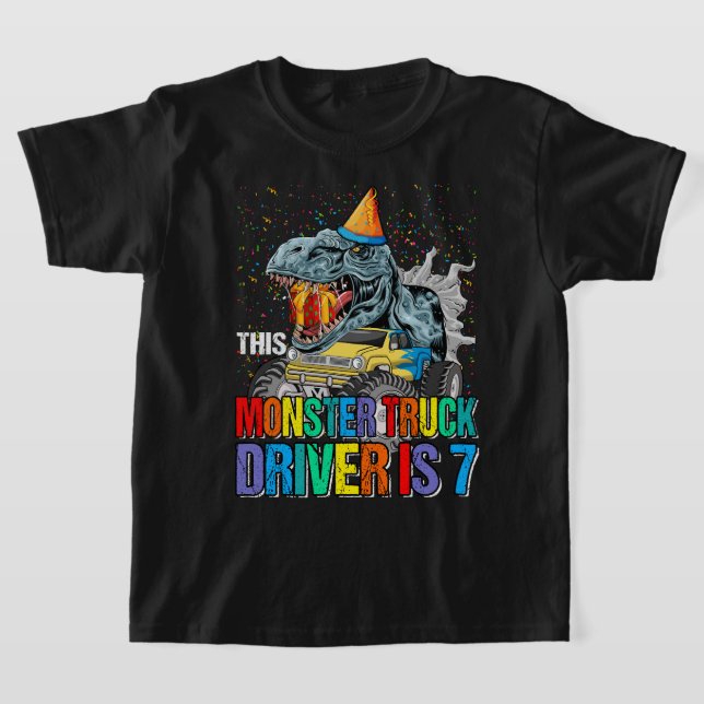 Camiseta Este Motorista De Caminhão Monster Tem 7 Anos No T (Postura )
