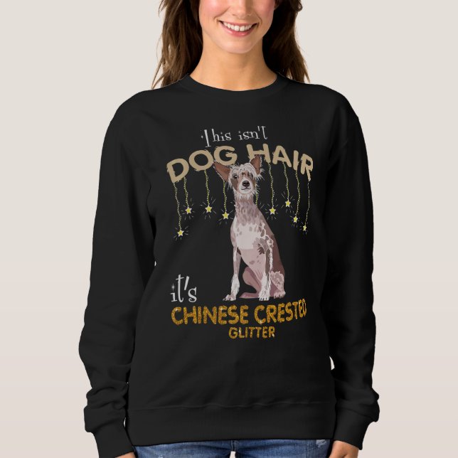 Camiseta Este não é cabelo de cachorro É glitter chinês pre (Frente)