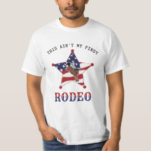 Camiseta Este não é o meu primeiro RODEO / Letra Negra T-Sh