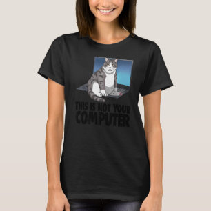 Camiseta Este Não É O Teu Computador Gato Engraçado Kit De