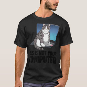 Camiseta Este Não É O Teu Computador Gato Engraçado Kit De 