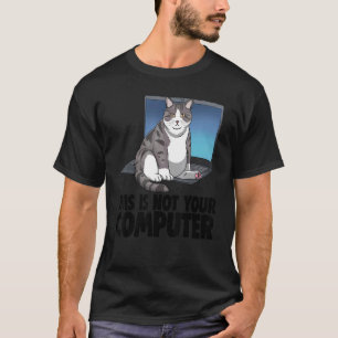 Camiseta Este Não É O Teu Computador Gato Engraçado Kit De 