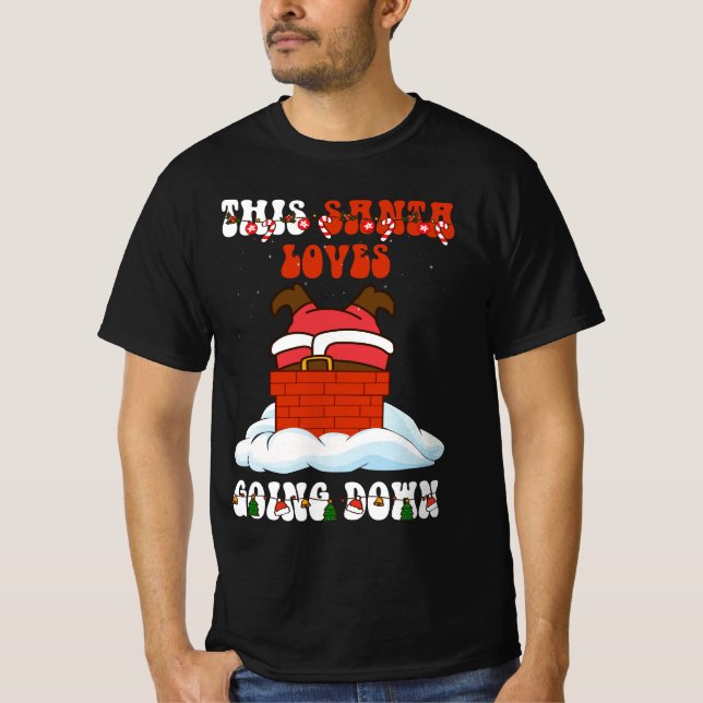 Camiseta Este Papai noel Adora Descer A Chaminé Engraçada C (Frente)