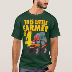 Camiseta Este Pequeno Agricultor Tem 4 Anos De Fazenda Trat