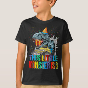 Camiseta Este Pequeno Caminhão Monstro É aniversário de 3 a