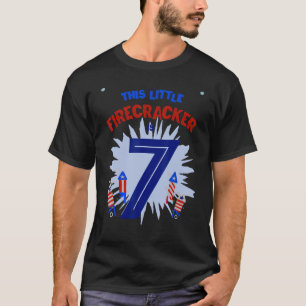 Camiseta Este Pequeno Firecracker É Um Aniversário 7 de Set