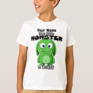 Camiseta Este Pequeno Monstro é Três