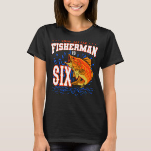 Camiseta Este Pequeno Pescador É Seis Celebração De Anivers