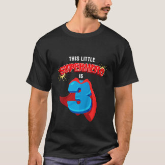 Camiseta Este Pequeno Super Herói É 3 Super Herói De Aniver