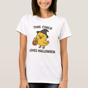 Camiseta Este Pintinho ama o Halloween