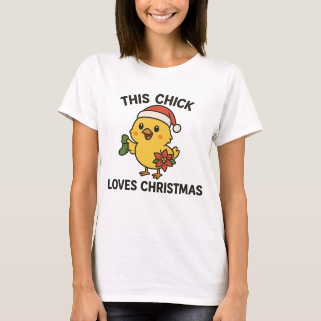 Camiseta Este Pintinho ama o Natal (Frente)