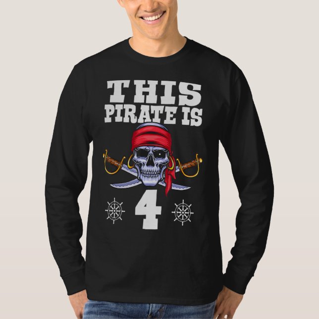 Camiseta Este pirata é 4 presas do 4º aniversário do Partid (Frente)