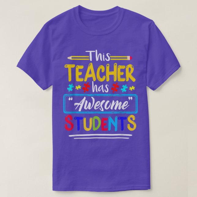 Camiseta Este Professor Tem Estudantes Incríveis Quebra-cab (Frente do Design)