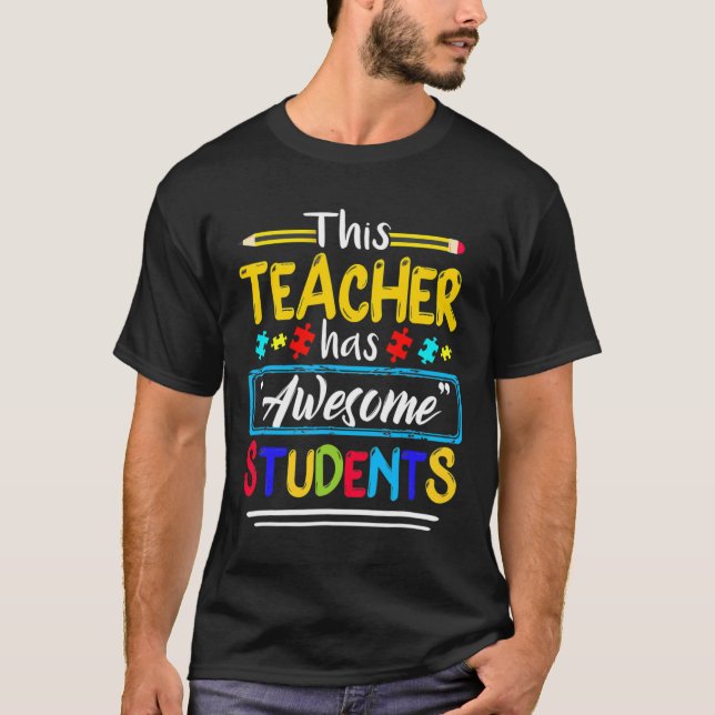 Camiseta Este Professor Tem Estudantes Incríveis Quebra-cab (Frente)