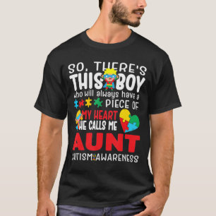 Camiseta Este Rapaz Ele Me Chama Super Tia Coração Autista 