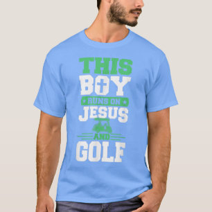 Camiseta Este Rapaz Funciona Com Jesus E Golfe Engraçado Ca