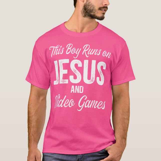 Camiseta Este Rapaz Funciona Com Jesus E Videos games (Frente)