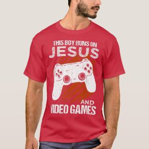 Camiseta Este Rapaz Funciona Com Jesus e Videos games Crist